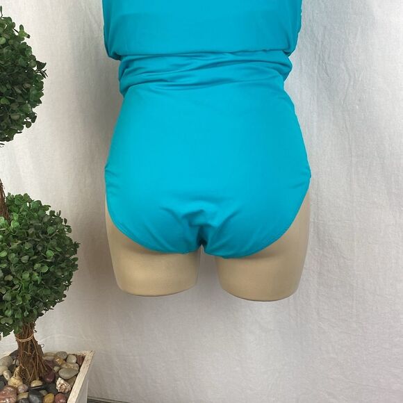 Michael Kors Blue 1 Piece Tankini Swim Bathing Suit 8 - Picture 3 of 6